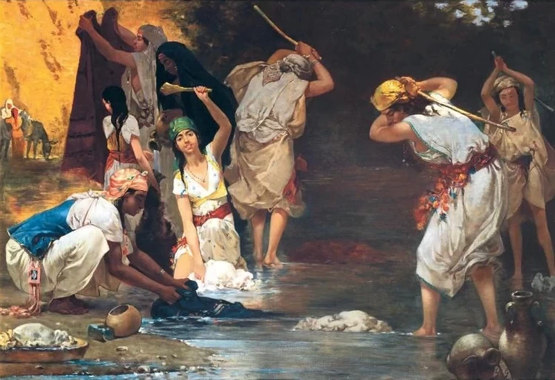 Le donne di Couar al fiume. Lavandaie